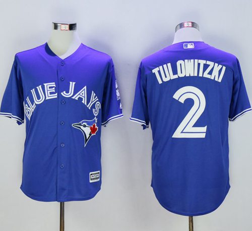 Blue Jays #2 Troy Tulowitzki Blue New Cool Base 40th Anniversary Stitched MLB Jersey